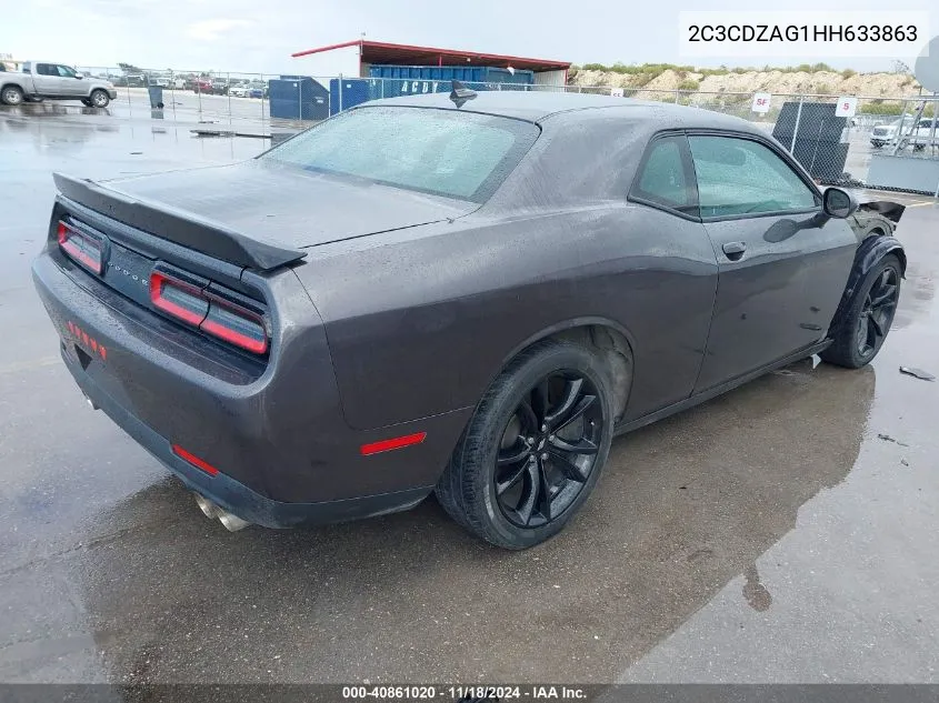 2017 Dodge Challenger Sxt Plus VIN: 2C3CDZAG1HH633863 Lot: 40861020