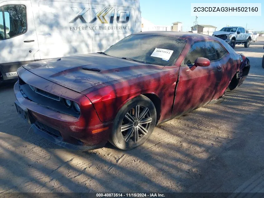 2017 Dodge Challenger Sxt VIN: 2C3CDZAG3HH502160 Lot: 40873514