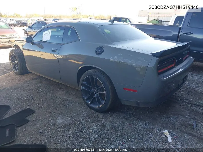 2017 Dodge Challenger Sxt Plus VIN: 2C3CDZAG7HH519446 Lot: 40876732