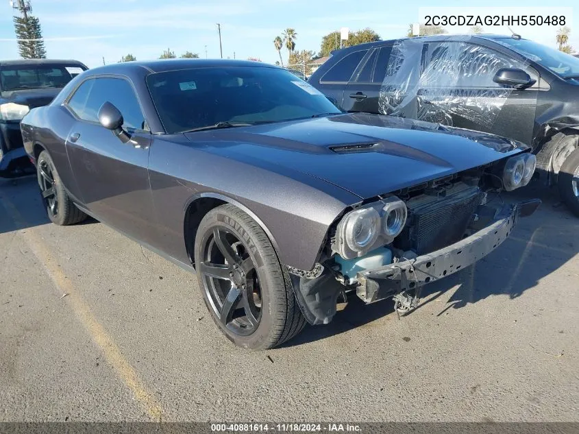 2017 Dodge Challenger Sxt VIN: 2C3CDZAG2HH550488 Lot: 40881614