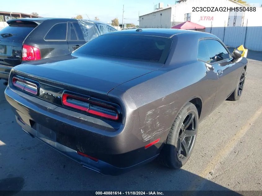 2017 Dodge Challenger Sxt VIN: 2C3CDZAG2HH550488 Lot: 40881614