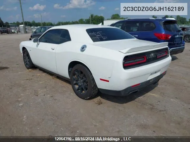 2018 Dodge Challenger Gt VIN: 2C3CDZGG6JH162189 Lot: 12064390