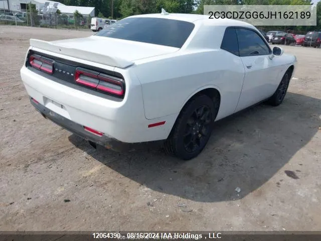 2018 Dodge Challenger Gt VIN: 2C3CDZGG6JH162189 Lot: 12064390