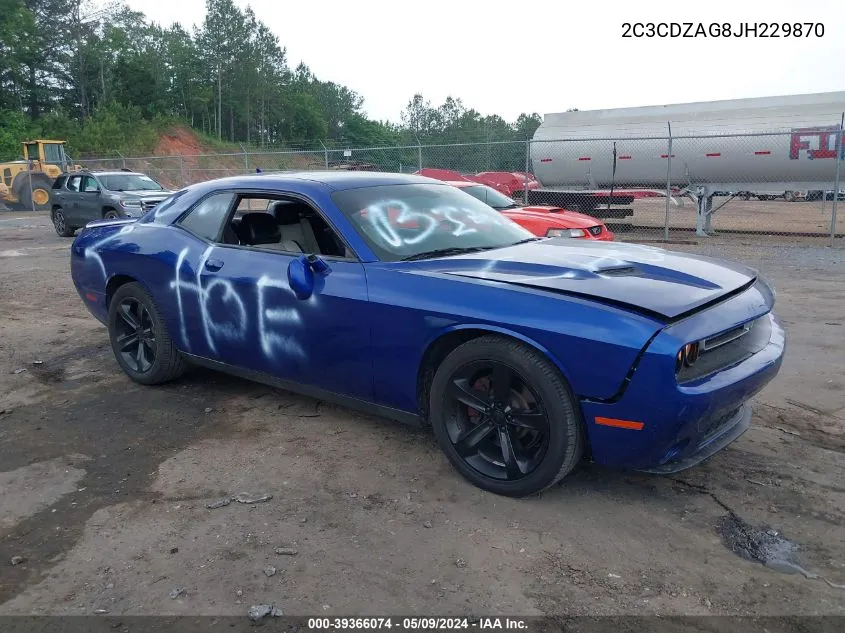 2018 Dodge Challenger Sxt Plus VIN: 2C3CDZAG8JH229870 Lot: 39366074