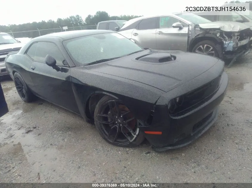 2018 Dodge Challenger R/T Shaker VIN: 2C3CDZBT3JH154636 Lot: 39376369