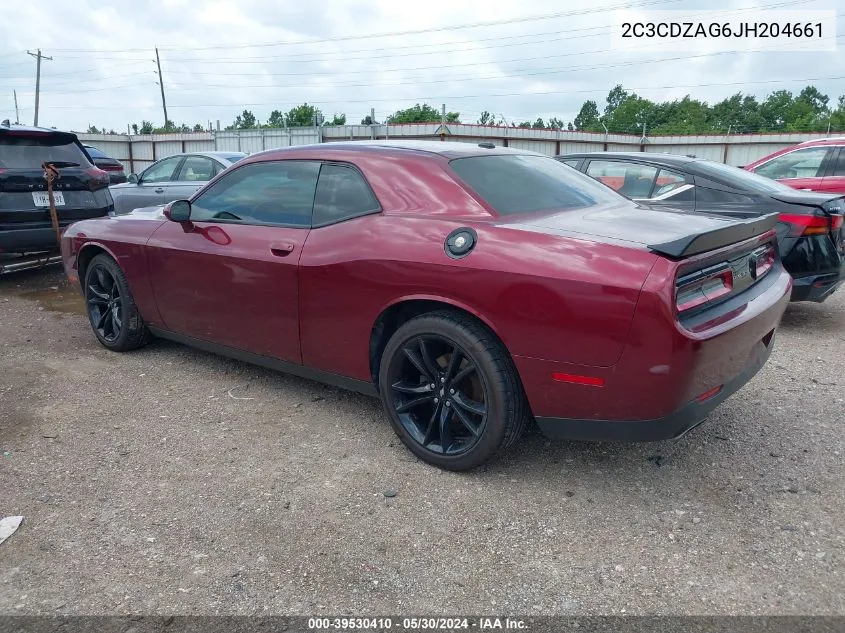 2C3CDZAG6JH204661 2018 Dodge Challenger Sxt