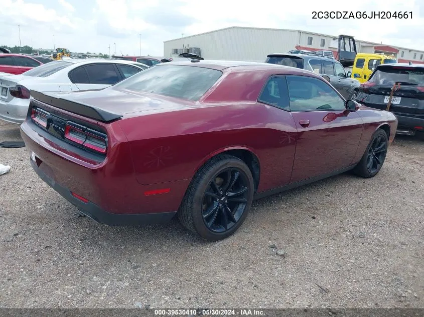 2C3CDZAG6JH204661 2018 Dodge Challenger Sxt