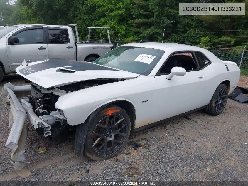 2018 Dodge Challenger R/T VIN: 2C3CDZBT4JH333221 Lot: 39548810