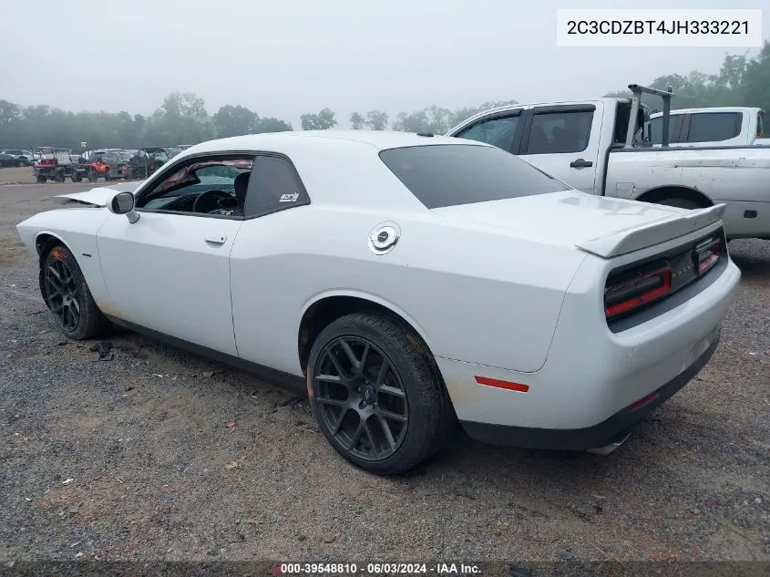 2018 Dodge Challenger R/T VIN: 2C3CDZBT4JH333221 Lot: 39548810