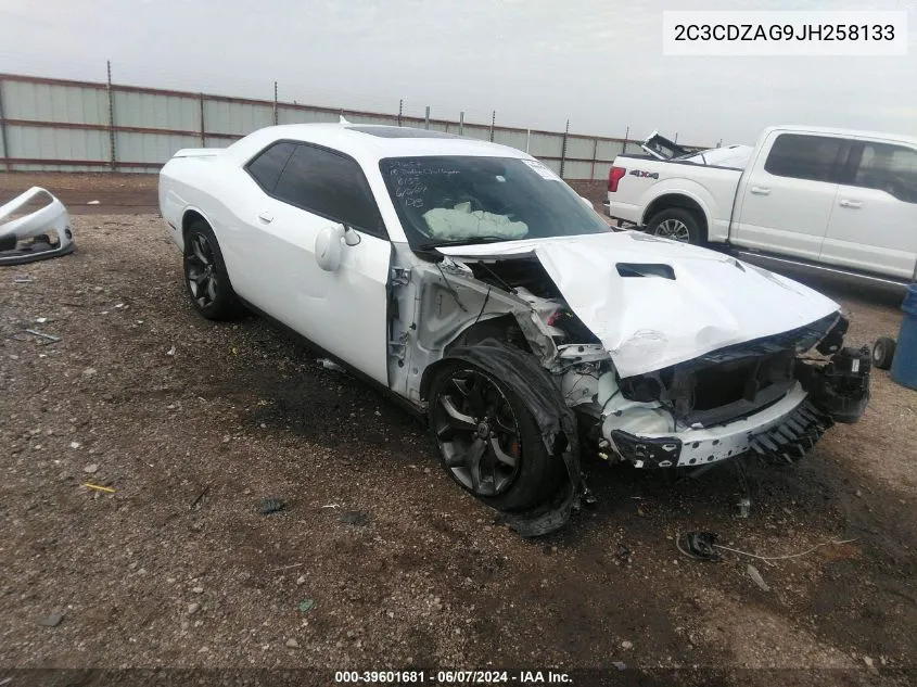 2C3CDZAG9JH258133 2018 Dodge Challenger Sxt Plus