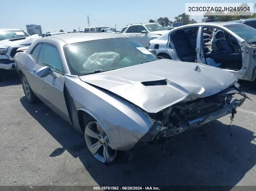 2018 Dodge Challenger Sxt VIN: 2C3CDZAG2JH245904 Lot: 39761562