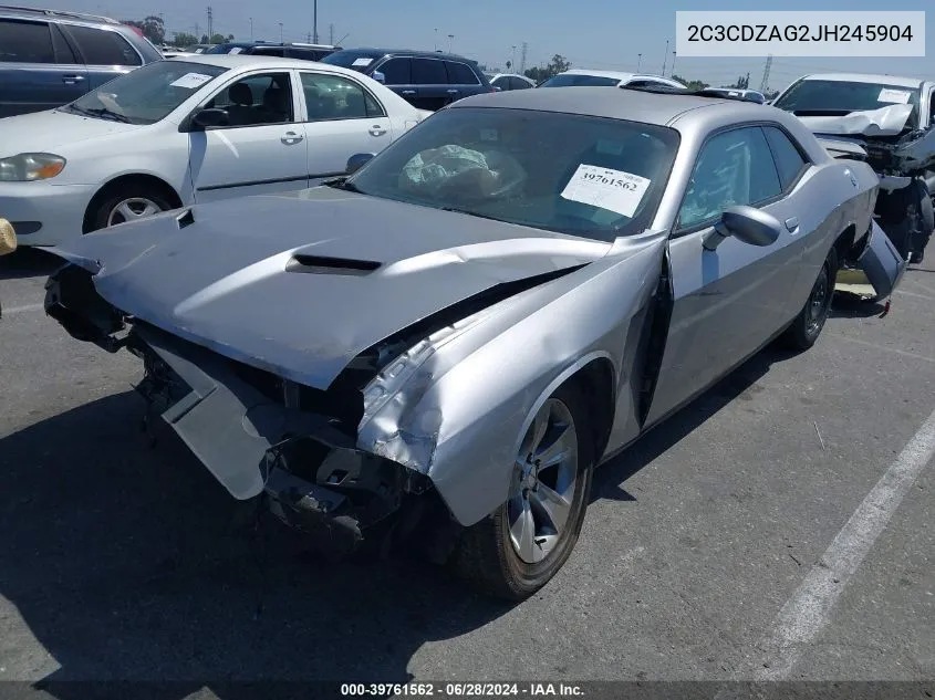 2018 Dodge Challenger Sxt VIN: 2C3CDZAG2JH245904 Lot: 39761562