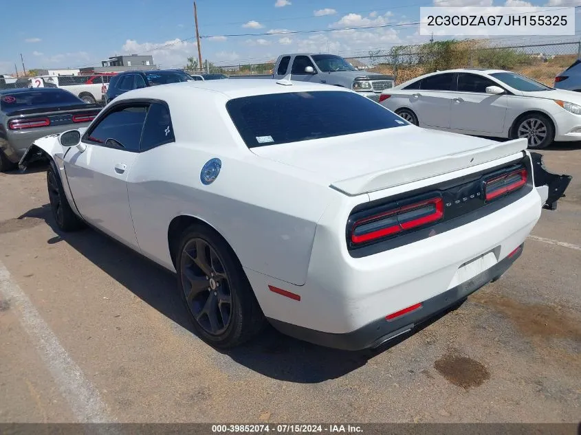 2C3CDZAG7JH155325 2018 Dodge Challenger Sxt