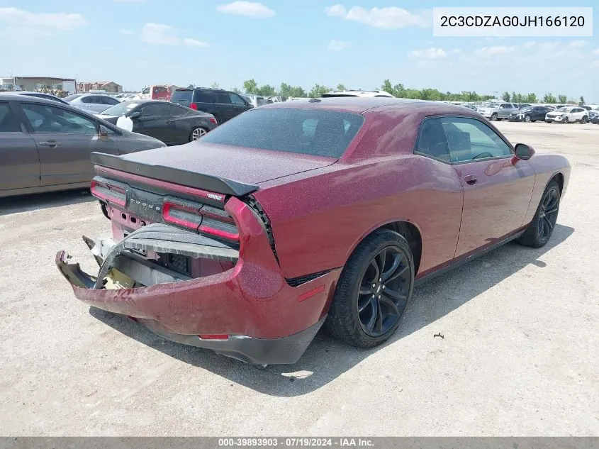 2C3CDZAG0JH166120 2018 Dodge Challenger Sxt