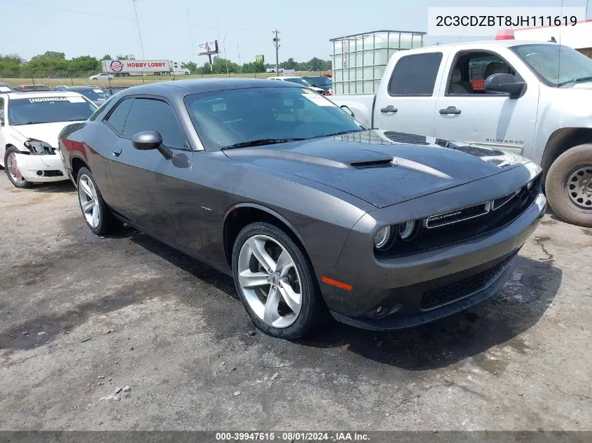 2018 Dodge Challenger R/T VIN: 2C3CDZBT8JH111619 Lot: 39947615