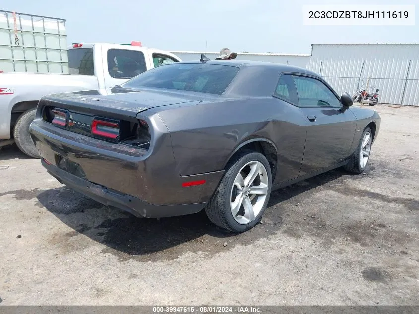 2018 Dodge Challenger R/T VIN: 2C3CDZBT8JH111619 Lot: 39947615