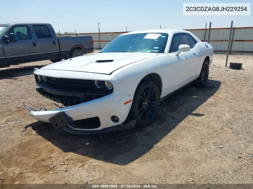 2018 Dodge Challenger Sxt Plus VIN: 2C3CDZAG8JH229254 Lot: 39981988