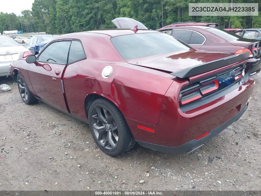 2018 Dodge Challenger Sxt Plus VIN: 2C3CDZAG4JH223385 Lot: 40051691