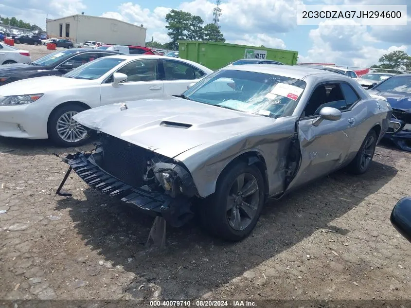 2018 Dodge Challenger Sxt VIN: 2C3CDZAG7JH294600 Lot: 40079710