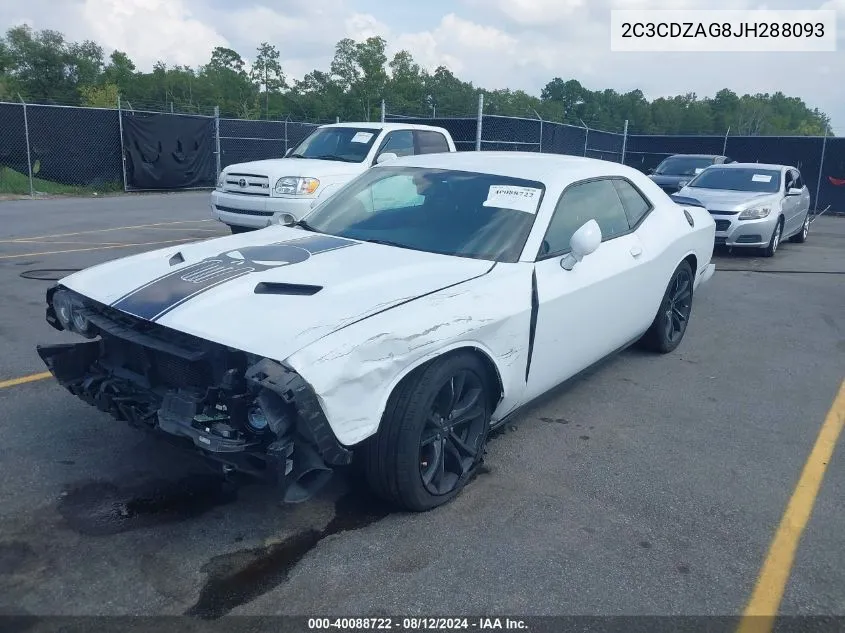 2018 Dodge Challenger Sxt VIN: 2C3CDZAG8JH288093 Lot: 40088722