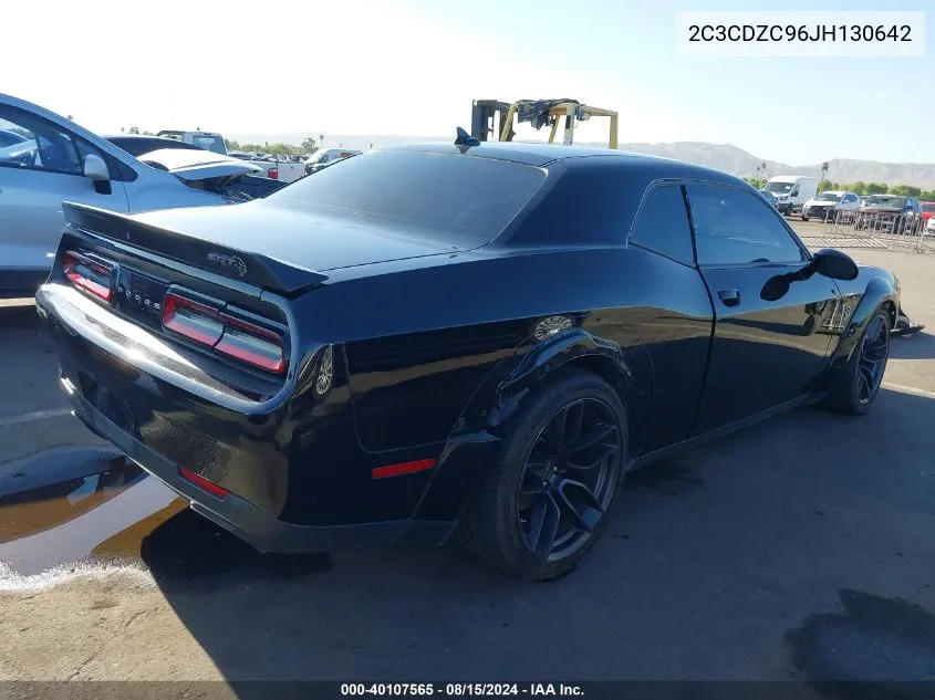 2018 Dodge Challenger Srt Hellcat Widebody VIN: 2C3CDZC96JH130642 Lot: 40107565