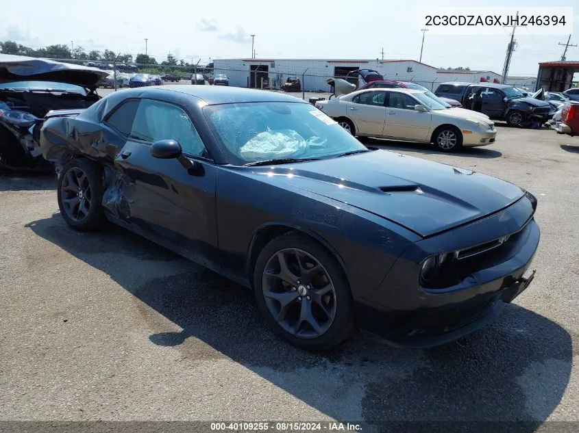 2018 Dodge Challenger Sxt VIN: 2C3CDZAGXJH246394 Lot: 40109255