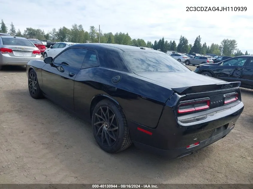 2018 Dodge Challenger Sxt VIN: 2C3CDZAG4JH110939 Lot: 40130944