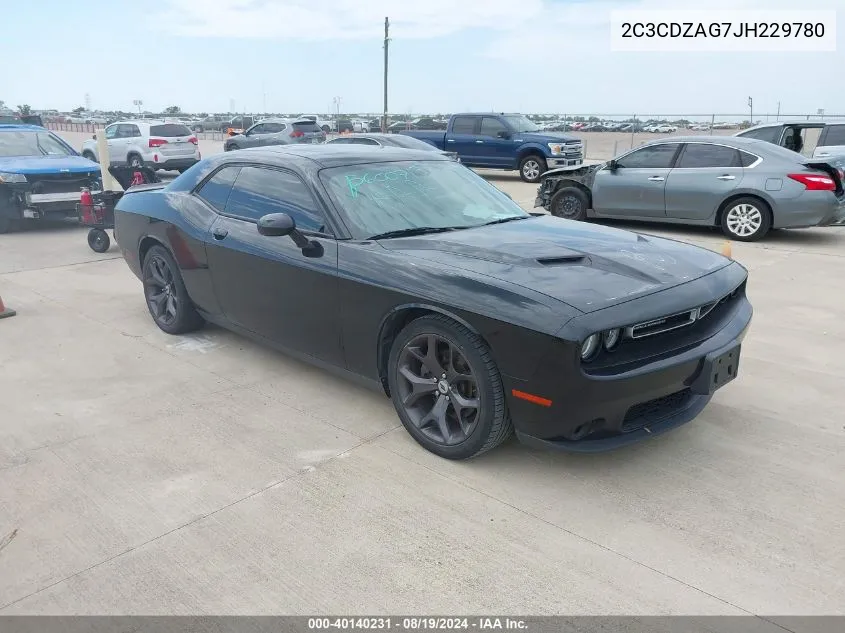 2018 Dodge Challenger Sxt VIN: 2C3CDZAG7JH229780 Lot: 40140231