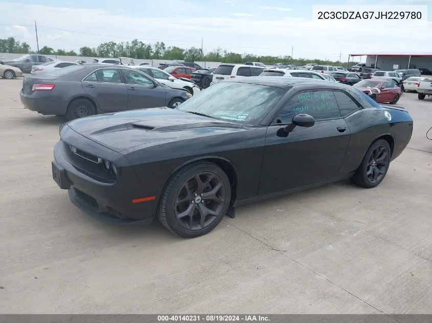 2C3CDZAG7JH229780 2018 Dodge Challenger Sxt