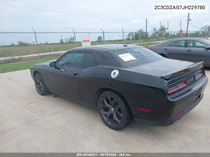 2C3CDZAG7JH229780 2018 Dodge Challenger Sxt