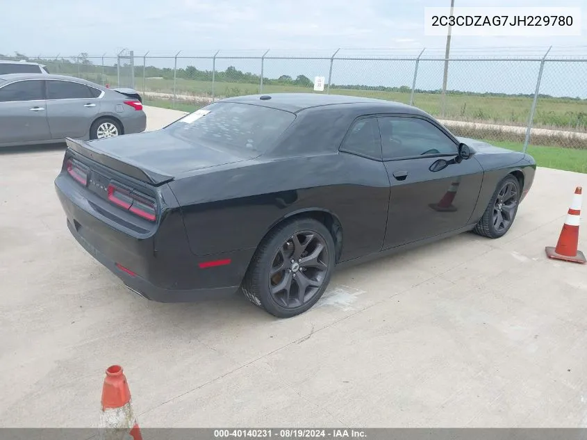 2018 Dodge Challenger Sxt VIN: 2C3CDZAG7JH229780 Lot: 40140231