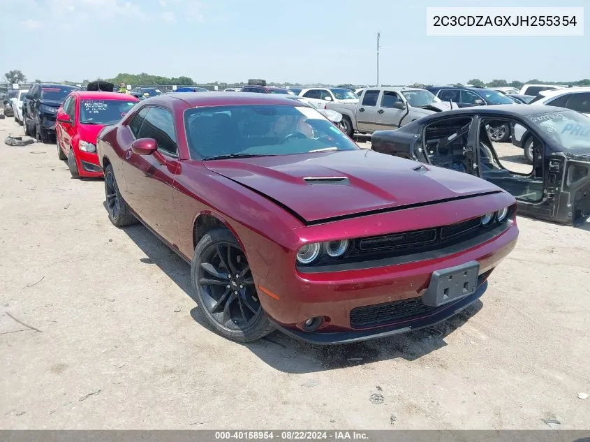 2018 Dodge Challenger Sxt VIN: 2C3CDZAGXJH255354 Lot: 40158954