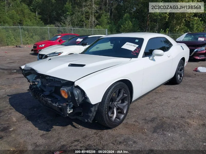 2C3CDZAG3JH138568 2018 Dodge Challenger Sxt