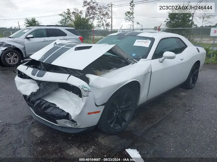 2018 Dodge Challenger Sxt Plus VIN: 2C3CDZAGXJH246444 Lot: 40184687