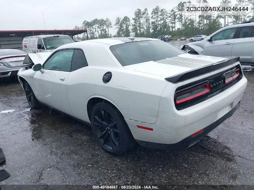 2018 Dodge Challenger Sxt Plus VIN: 2C3CDZAGXJH246444 Lot: 40184687