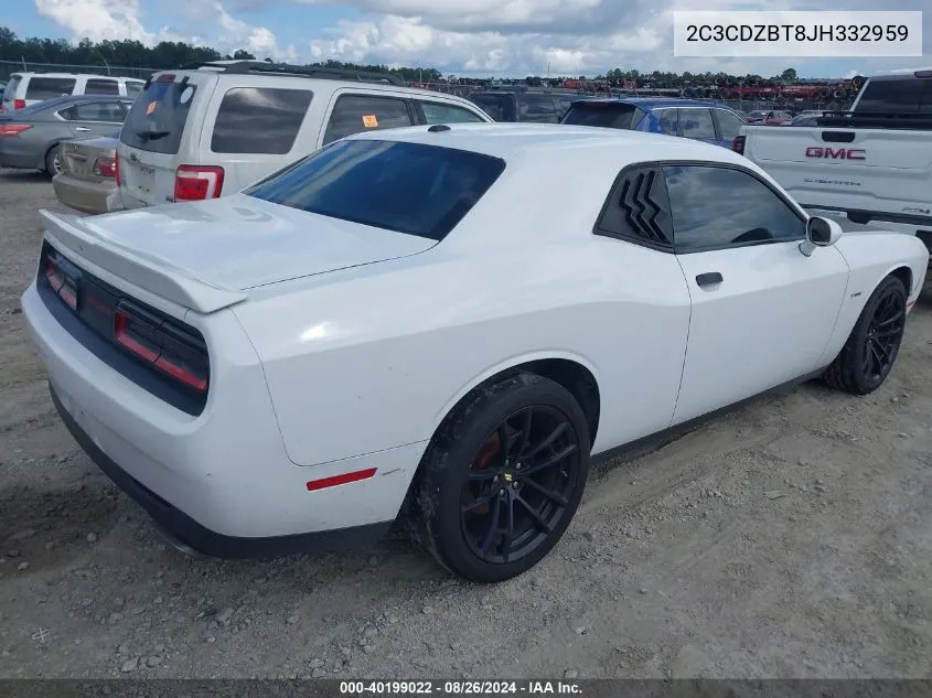 2C3CDZBT8JH332959 2018 Dodge Challenger R/T