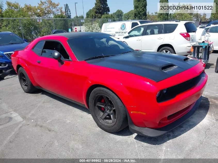 2018 Dodge Challenger Srt Demon VIN: 2C3CDZH94JH101522 Lot: 40199902