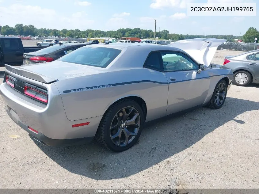 2018 Dodge Challenger Sxt VIN: 2C3CDZAG2JH199765 Lot: 40211571