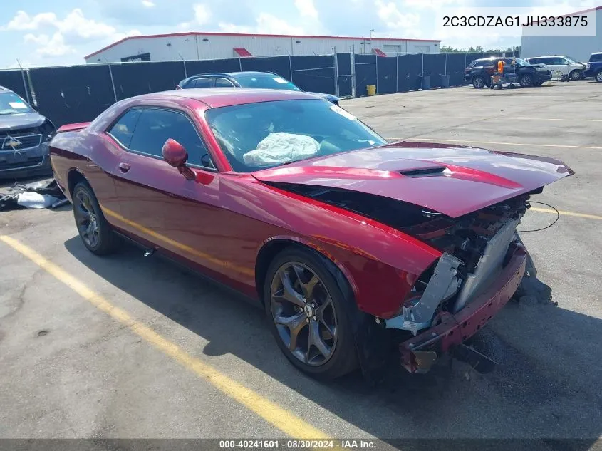 2C3CDZAG1JH333875 2018 Dodge Challenger Sxt Plus