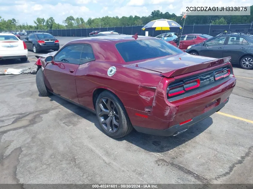 2018 Dodge Challenger Sxt Plus VIN: 2C3CDZAG1JH333875 Lot: 40241601