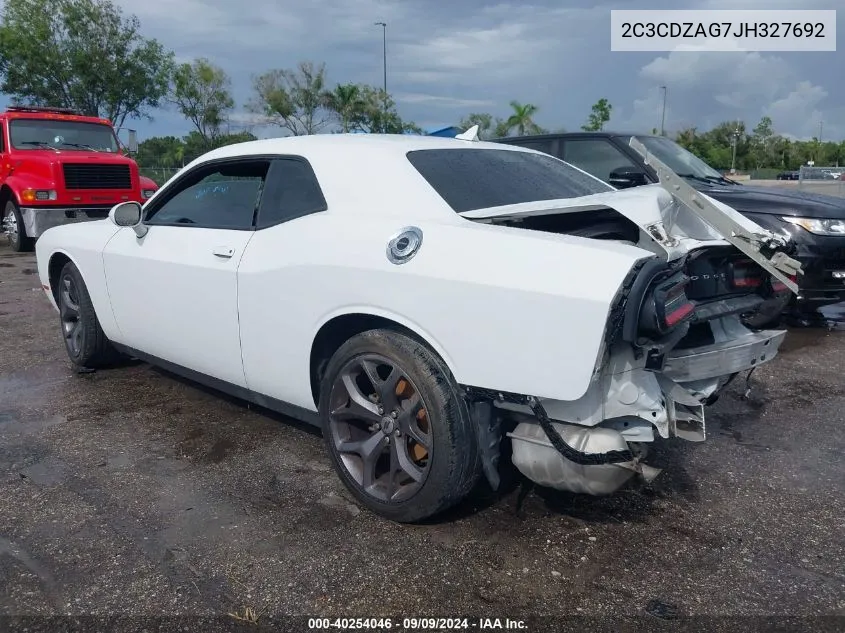 2C3CDZAG7JH327692 2018 Dodge Challenger Sxt Plus