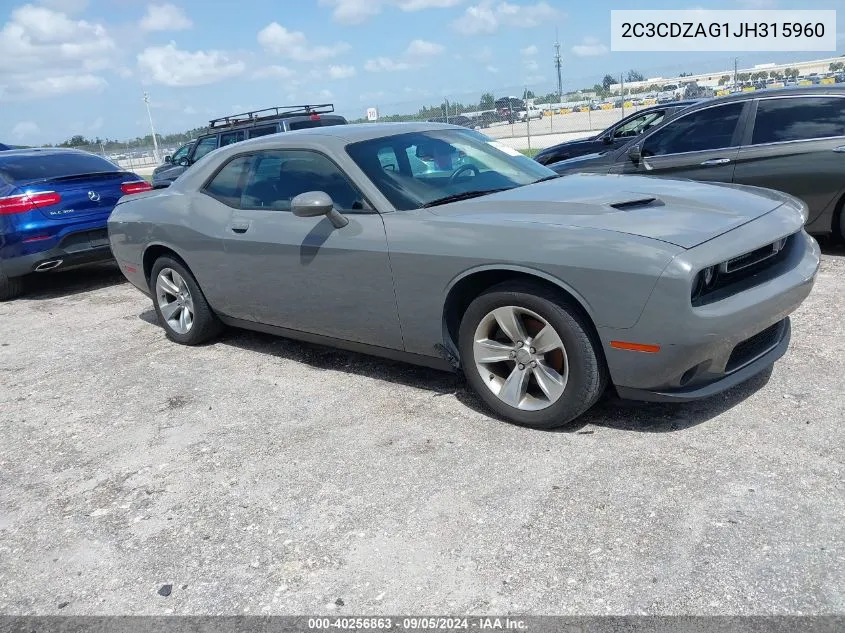 2C3CDZAG1JH315960 2018 Dodge Challenger Sxt