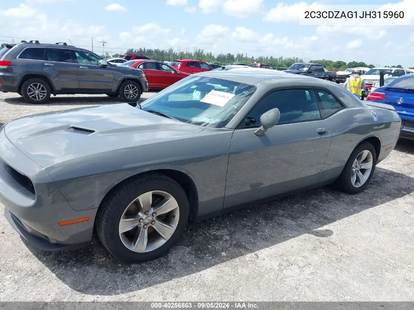 2018 Dodge Challenger Sxt VIN: 2C3CDZAG1JH315960 Lot: 40256863