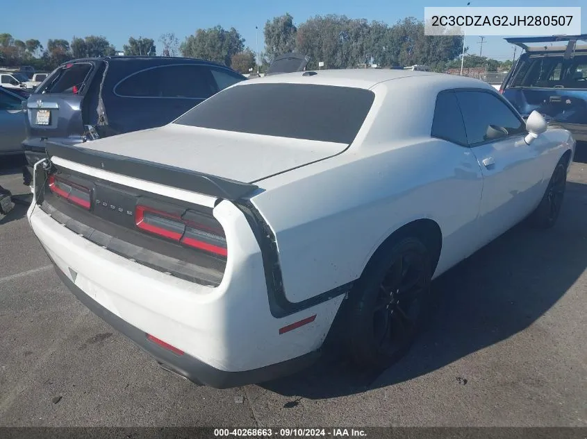 2C3CDZAG2JH280507 2018 Dodge Challenger Sxt