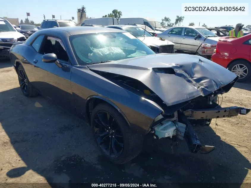 2C3CDZAG3JH305642 2018 Dodge Challenger Sxt