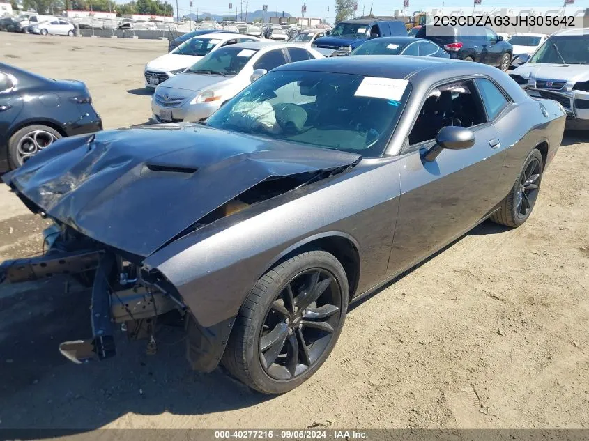 2018 Dodge Challenger Sxt VIN: 2C3CDZAG3JH305642 Lot: 40277215