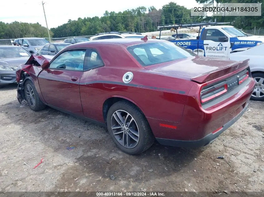 2018 Dodge Challenger Gt VIN: 2C3CDZGG4JH184305 Lot: 40313166