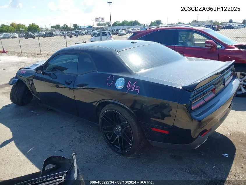 2018 Dodge Challenger Sxt VIN: 2C3CDZAG6JH122025 Lot: 40322734