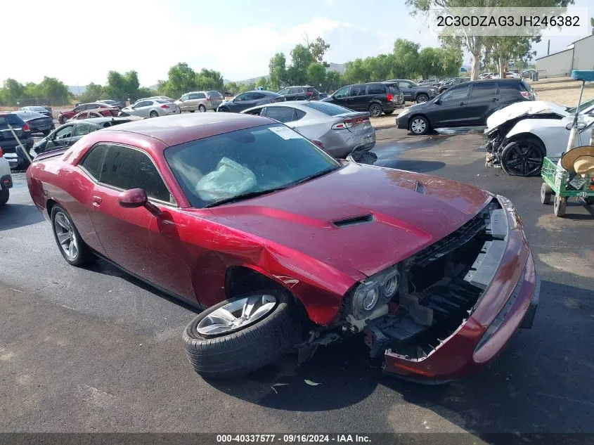 2018 Dodge Challenger Sxt VIN: 2C3CDZAG3JH246382 Lot: 40337577