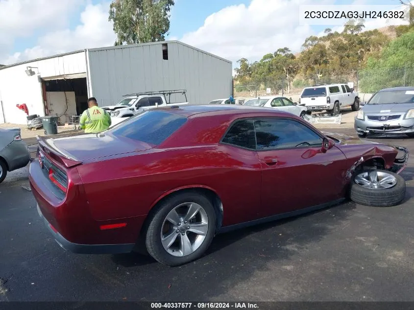 2018 Dodge Challenger Sxt VIN: 2C3CDZAG3JH246382 Lot: 40337577